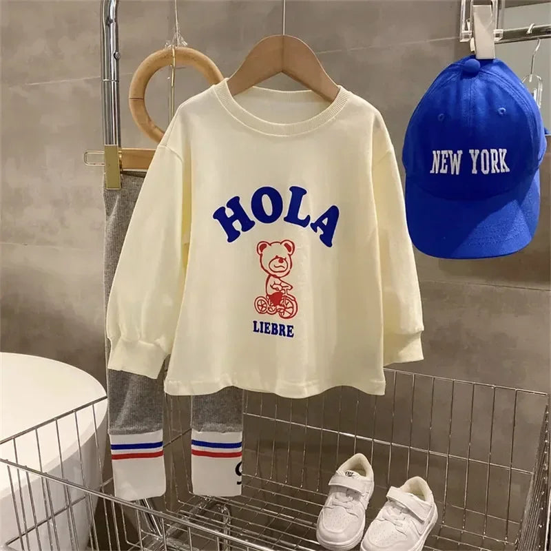 Autumn Children's Fashionable Sports Set Baby Girl Sweater