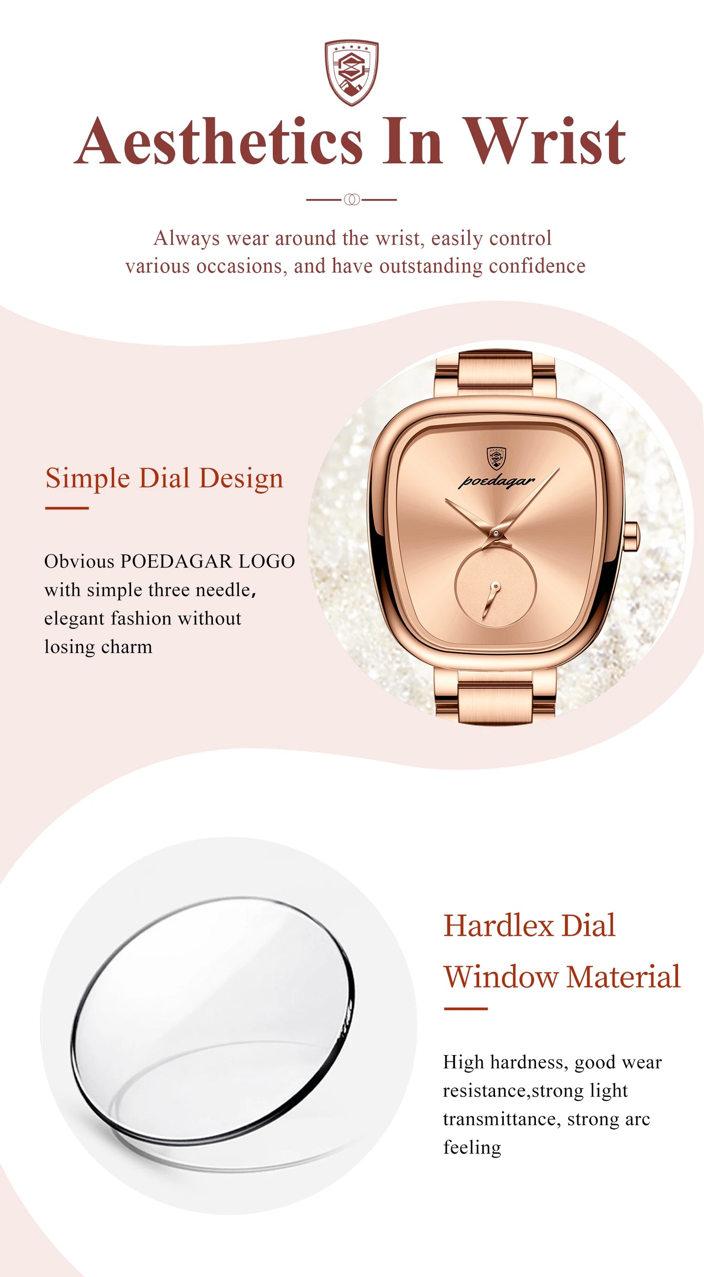 POEDAGAR Luxury Elegant Watch For Woman Waterproof Stainless Steel Quartz Women's Watches Simple High Quality Ladies Wristwatch