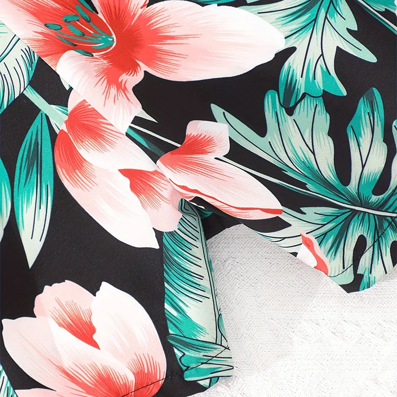 Two Piece Summer Girl Cute And Fashionable Sleeveless Suspender Top Printed