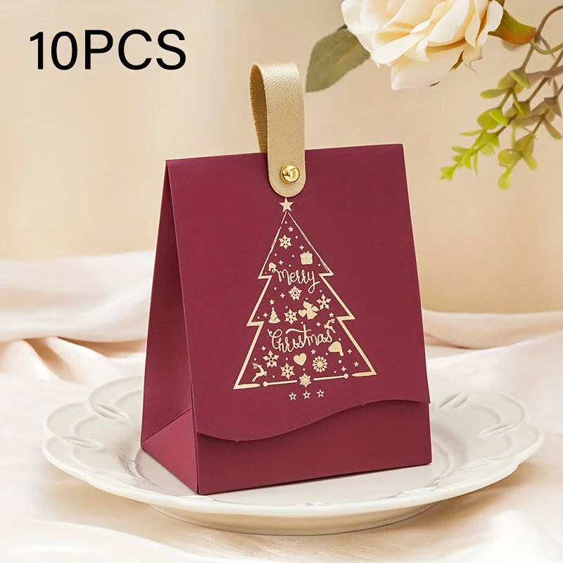 Christmas Gift Boxes-with Leather Handles-For Cookie, Candy,Chocolates-for Businesses, Party & New Year Presents,Christmas Boxes