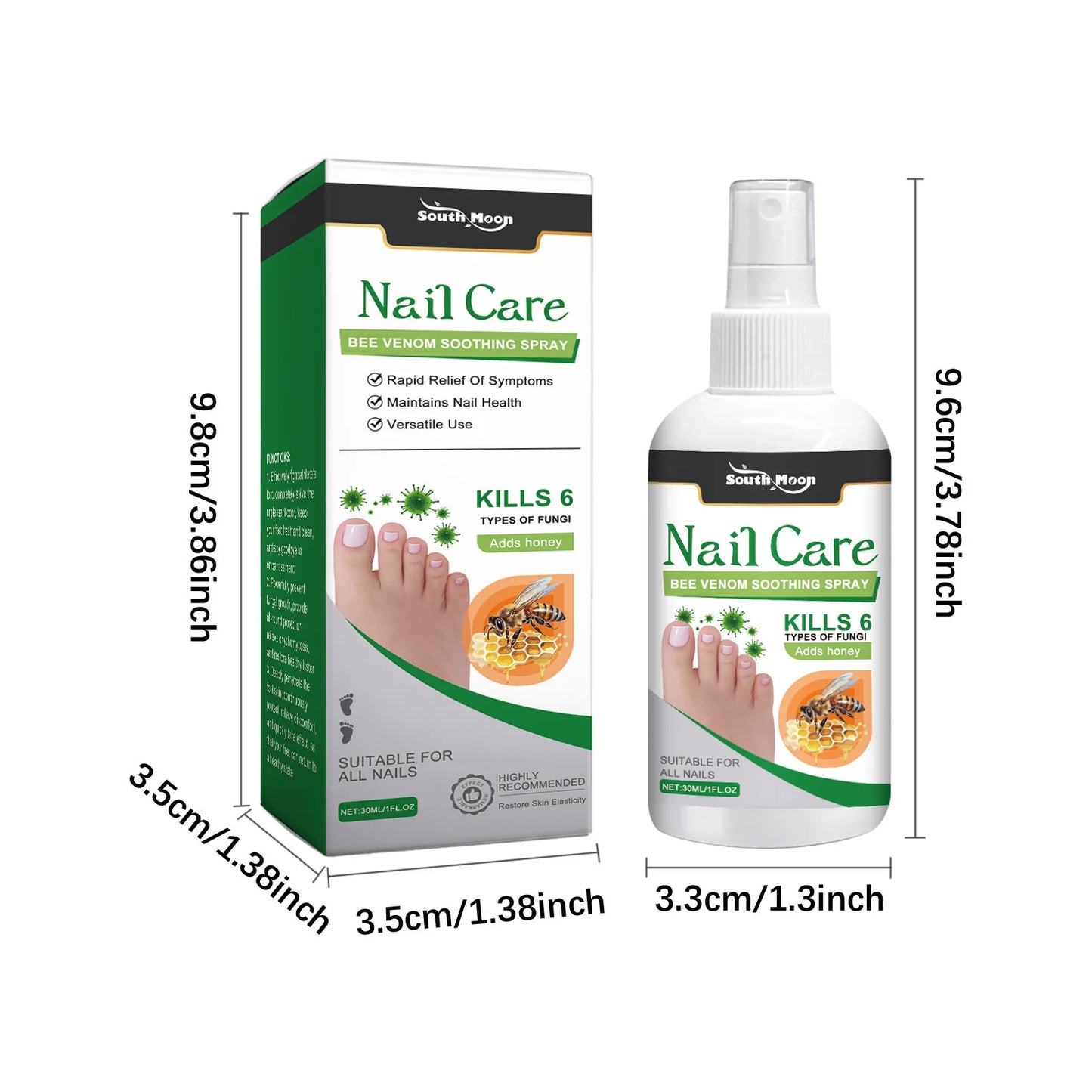 South Moon Nail Treatment Spray Onychomycosis Hand Foot Removal Repair Paronychia Strong Bright Nail Soft Nail Fungus Solution