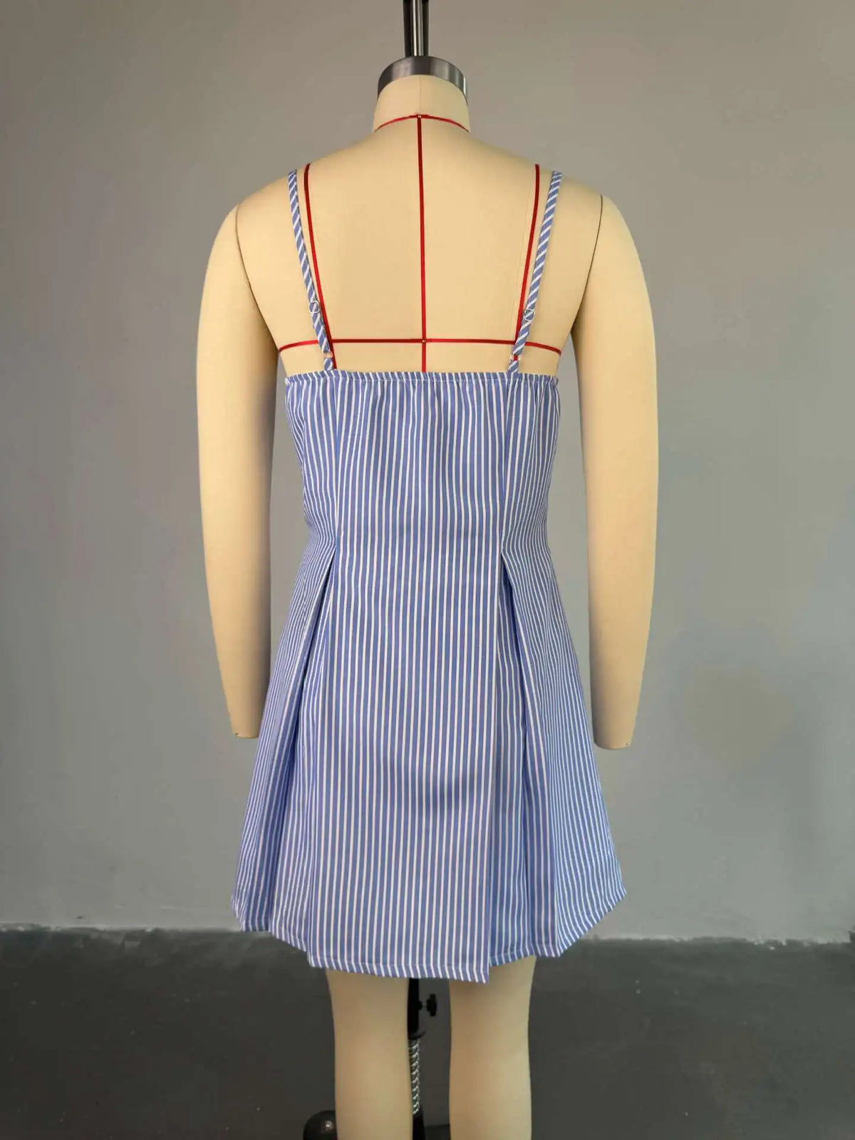 BKLD Summer Spaghetti Strap Mini Dress 2026 Women Clothing Sexy Blue Striped A-Line Female Camisole Club Party Short Dresses