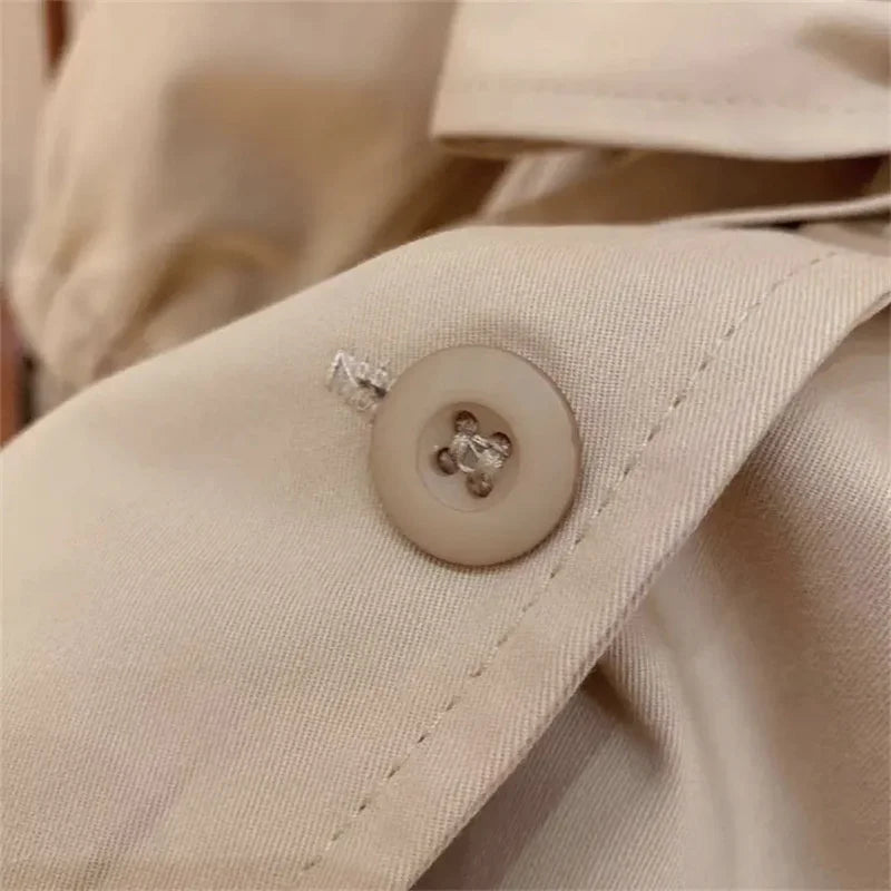 Girls Trench Jackets Kids Spring Windbreaker Coats Children Fashion Autumn Outerwear Toddler Khaki Casual Clothing 2-8 Years Old