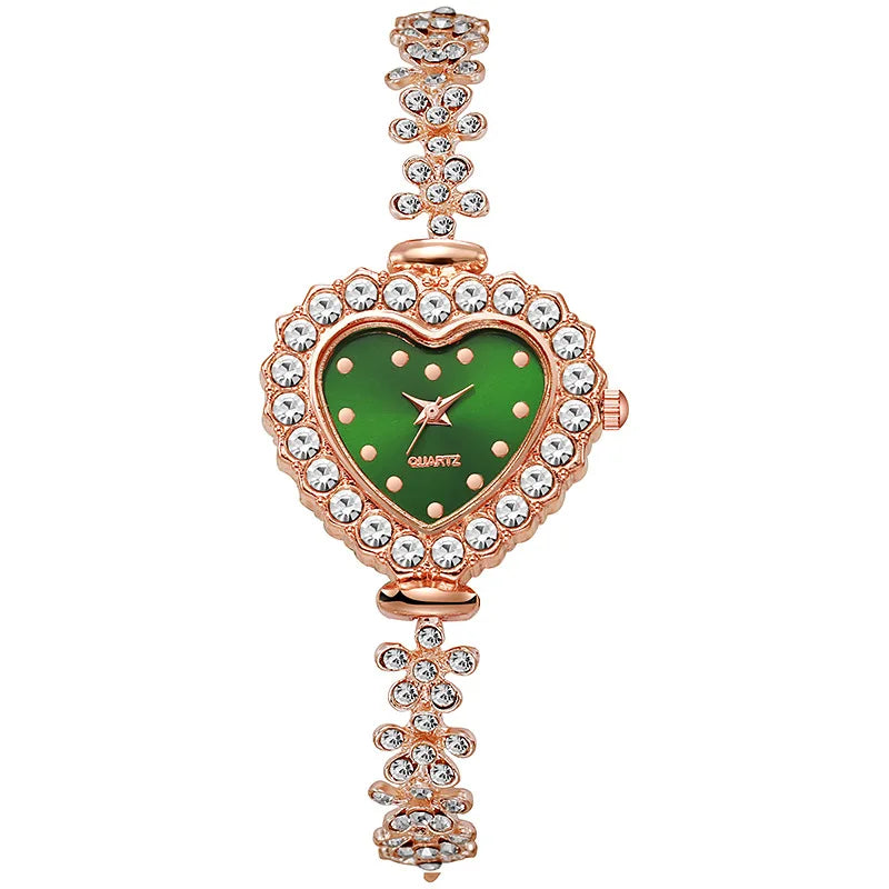 Ladies' Fashion And Exquisite Heart-Shaped Dial Quartz Watch for Women(Without Box)
