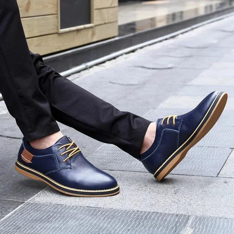 Men’s Genuine Leather Oxford Shoes – Casual Lace-Up Cow Leather (Zapatos Hombre)