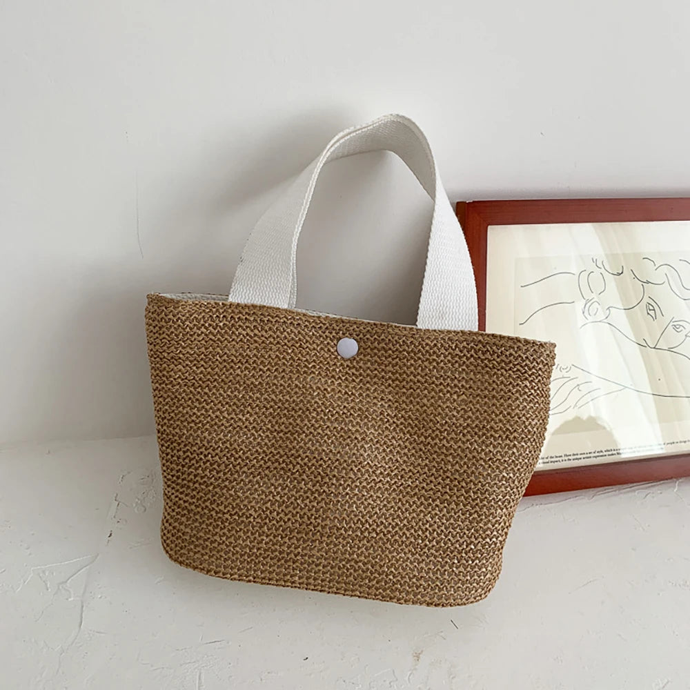 Travel holiday shoulder braided bag Large capacity beach bag straw braided style fashion handbag