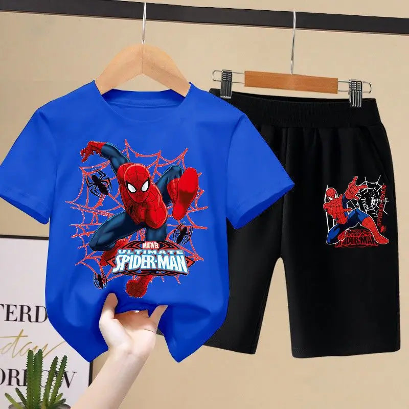 Disney Children's T-shirts Set Aoger Spiderman Boys Summer Trend Baby