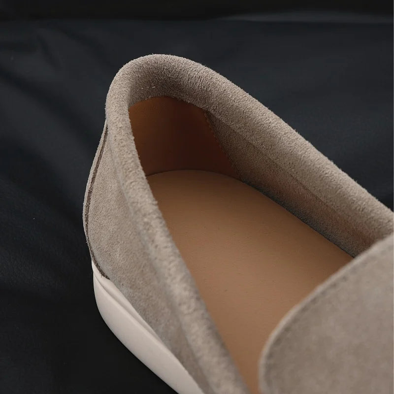 Men’s Suede Leather Loafers 2025 – Casual Slip-On Round Toe Flats