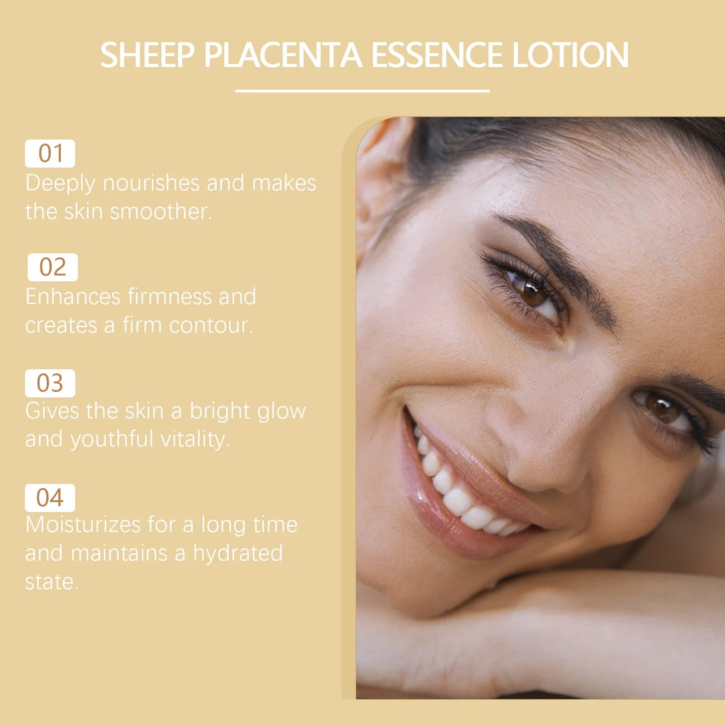 Viareline Sheep Placenta Face Lotion Daily Moisturizing Enhance Skin Elasticity Reduce Sagging Non-greasy Smoothing Face Cream