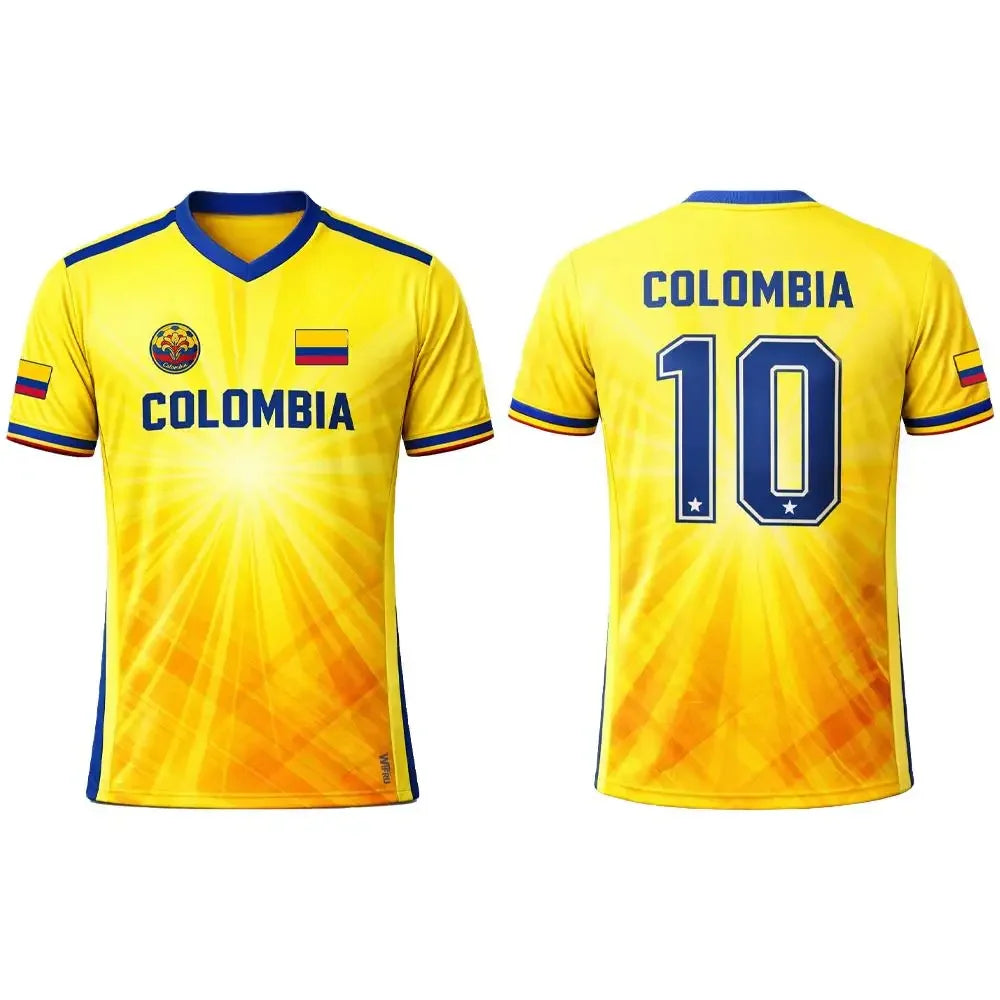 Mens Summer Sports T Shirt Colombia Flag Series 3D Print Quick Dry Breathable Short Sleeve for Football Training