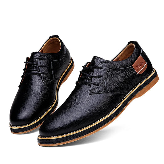 Men’s Genuine Leather Oxford Shoes – Casual Lace-Up Cow Leather (Zapatos Hombre)