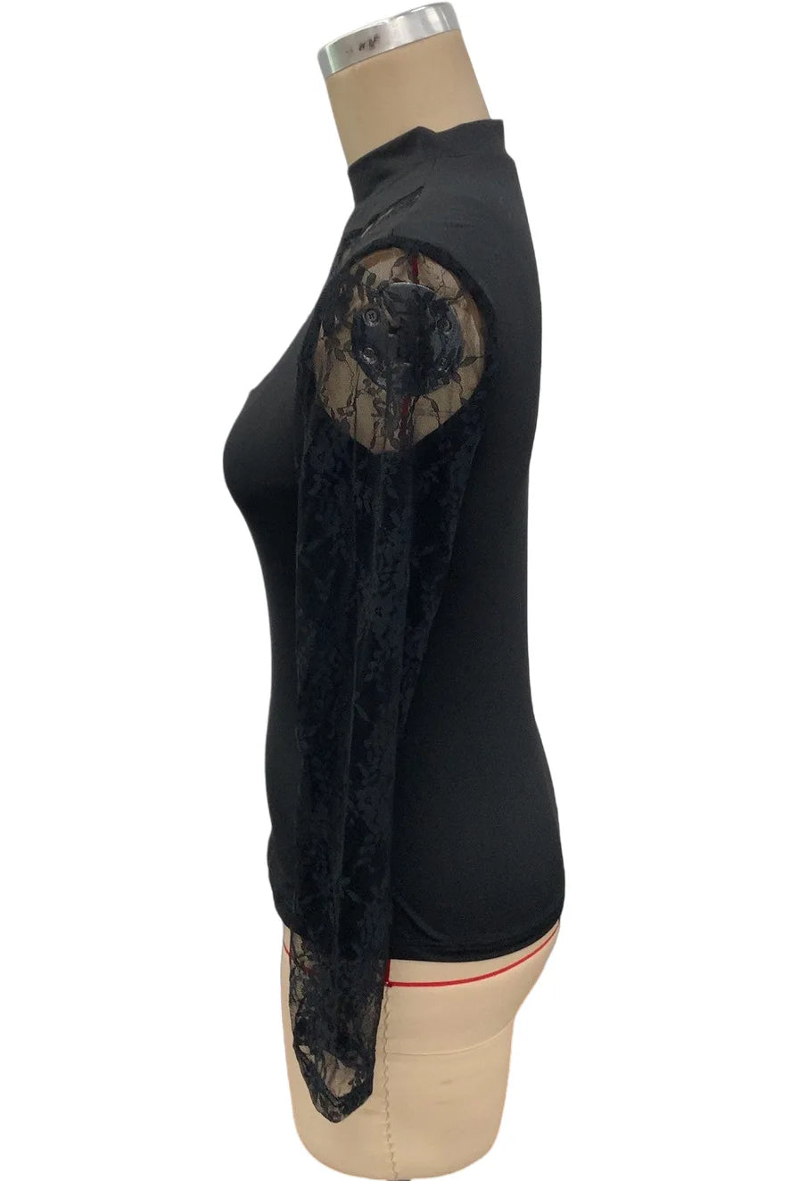 BKLD 2026 New Women Clothing Sexy Tops Fashion Black Lace Patchwork Irregular Collar T-Shirt Long Sleeve Tops Party Clubwear