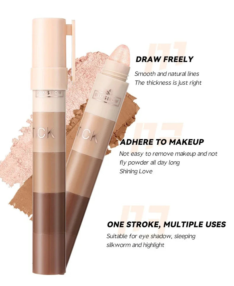5 in 1 Eyeshadow Pencil Kit Velvet Matte Pigment Shimmer Highlight Makeup Combination Pink Brown Mini Eye Shadow Pen Cosmetics