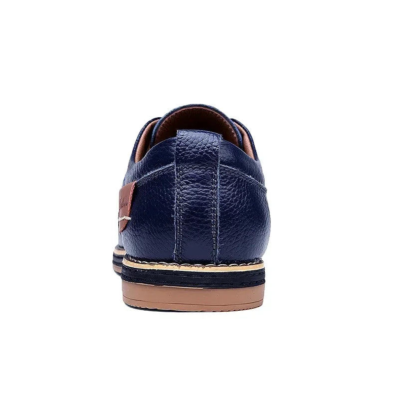 Men’s Genuine Leather Oxford Shoes – Casual Lace-Up Cow Leather (Zapatos Hombre)