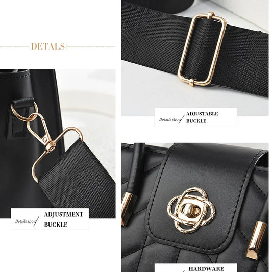 2025 Women’s Fashion Monogram Shoulder Handbag – Printed Leather Single Strap Bag | حقيبة يد نسائية 2025 – تصميم عصري بنقشة المونوغرام من الجلد بحزام كتف واحد