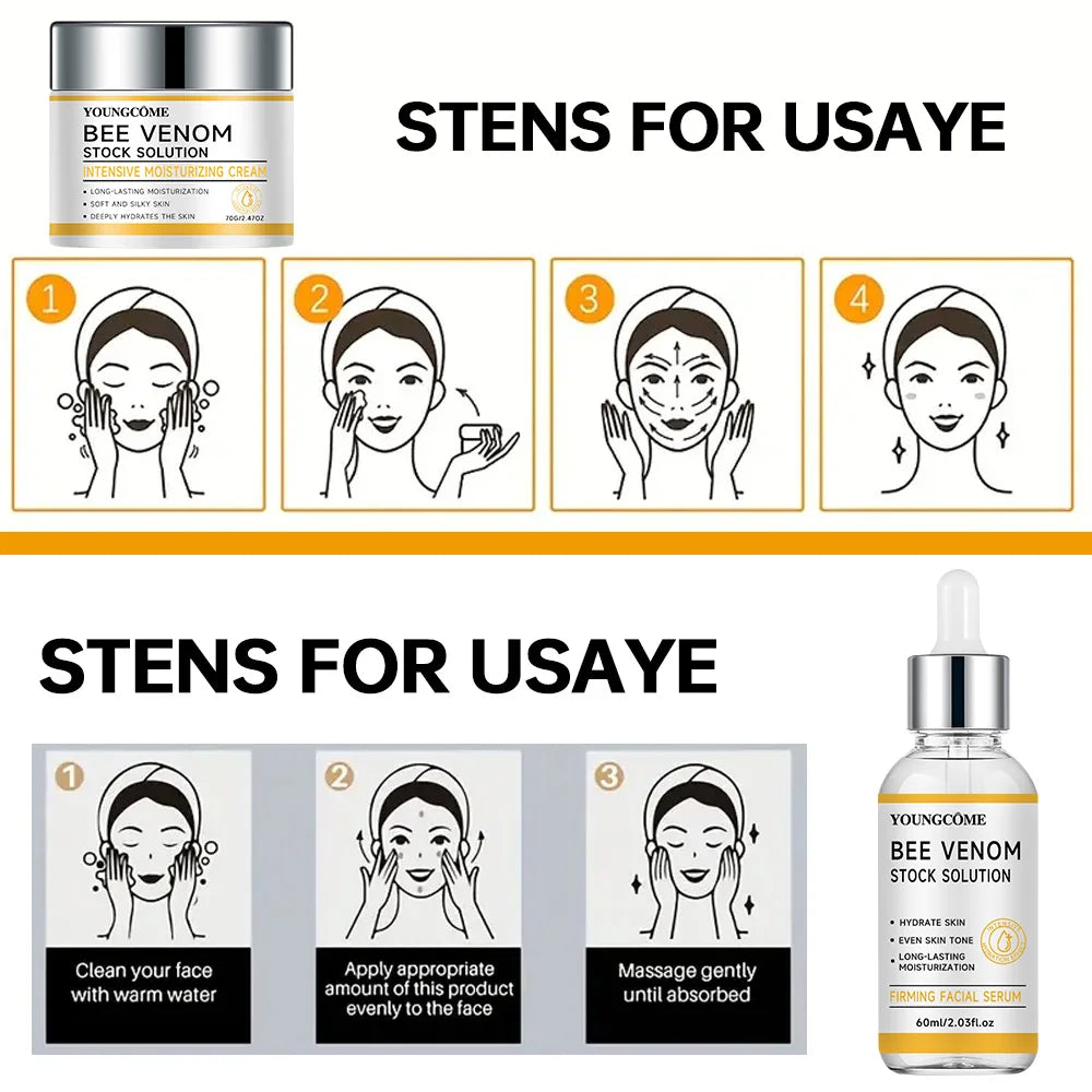 Bee Venom Wrinkles Remover Face Cream Venom Serum Tighten Firming Lifting Anti Aging Moisturizing Whitening Repair Skin Care new