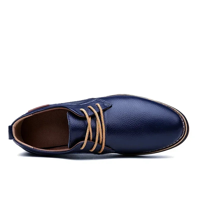 Men’s Genuine Leather Oxford Shoes – Casual Lace-Up Cow Leather (Zapatos Hombre)