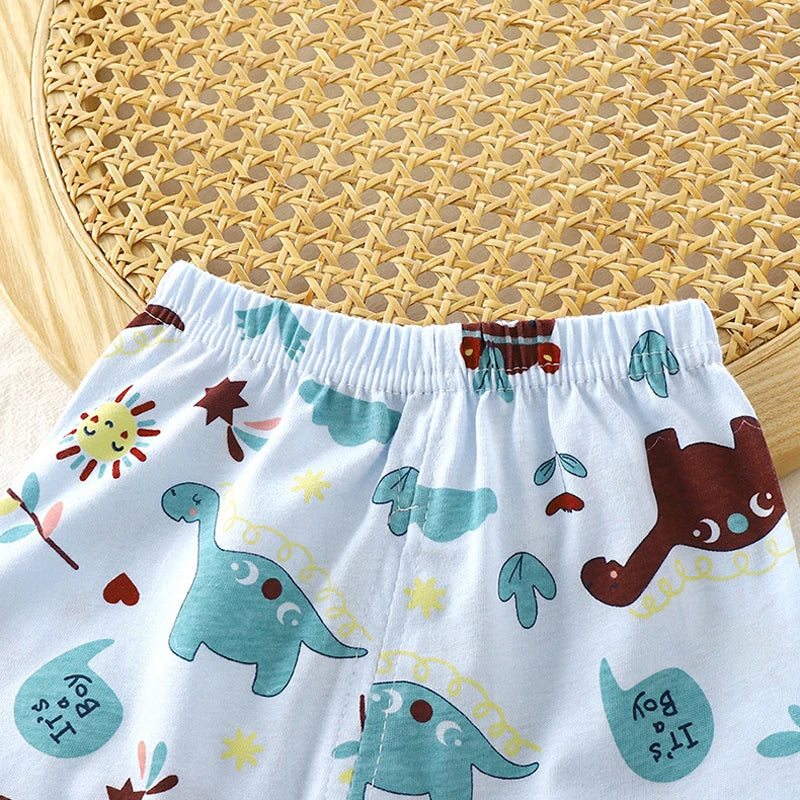Kids Summer Clothes Set Cartoon Baby Tops Shorts Set 2Pcs Cotton Children Loungewear Suit Kids Girls Boys Sport Outfit Suit