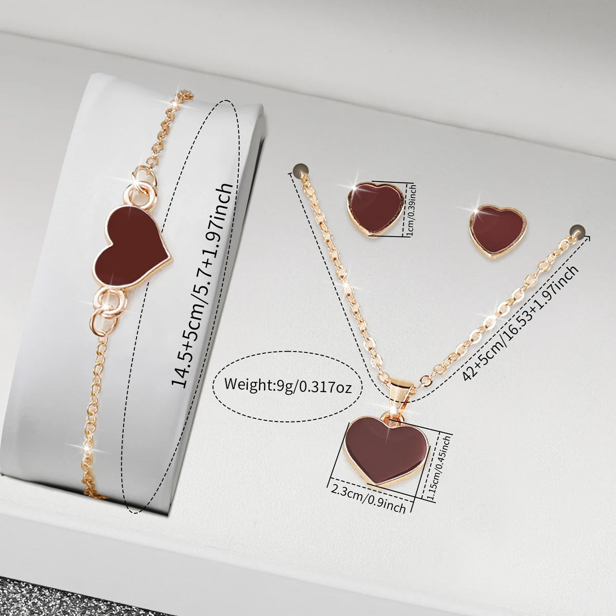 5PCS Fashion Arabic Dial Women Quartz Watch Heart Jewelry Set Square Silicone Strap Wristwatches Relogio Feminino (Without Box)