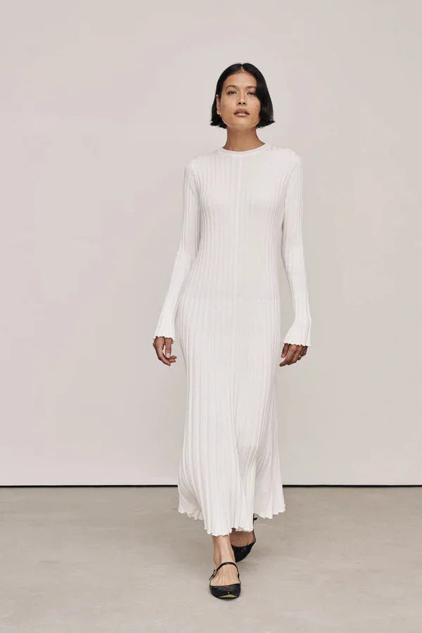 Vintage Lace-Up Female Knit Maxi Dress Elegant High Waist Patchwork Long Sleeve Loose Solid Dress Bodycon Knitwear Basic Dresses