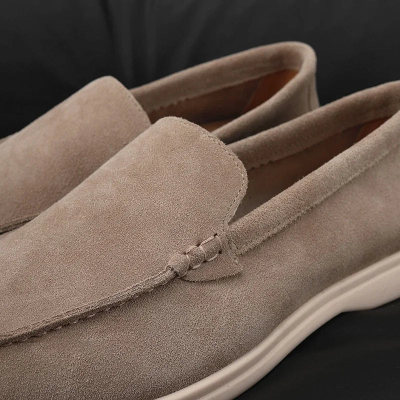 Men’s Suede Leather Loafers 2025 – Casual Slip-On Round Toe Flats