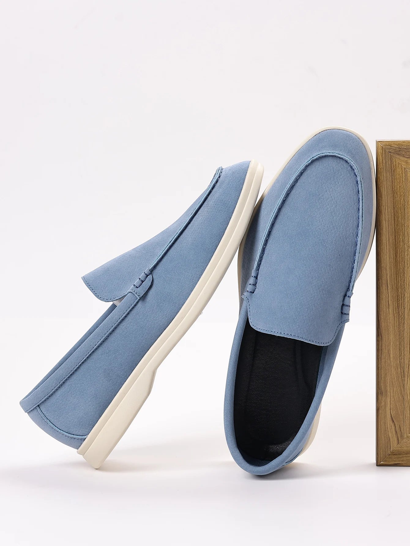 Men’s Leather Loafers 3205 – Square Toe Slip-On Casual Shoes