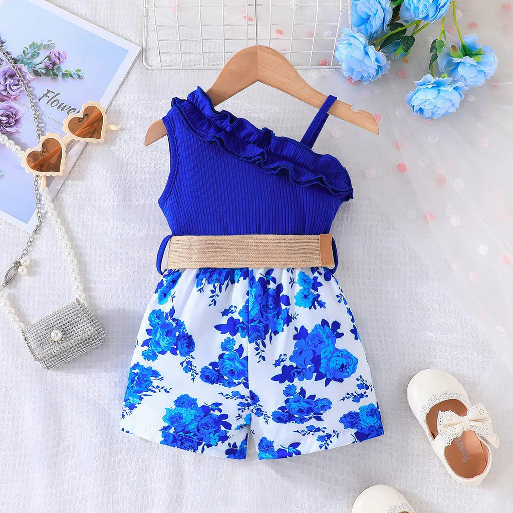 Kids Clothes 9 Months to 4 Years old Floral Off Shoulder Onesies