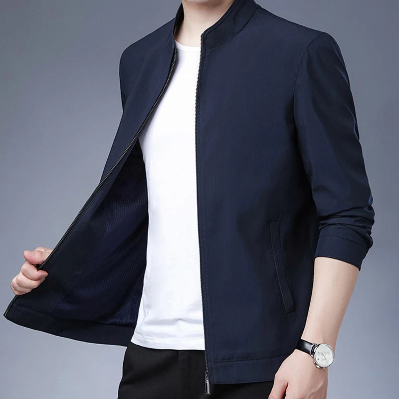 Men’s Business Casual Jacket – SFABL Zipper Outerwear for Spring & Autumn