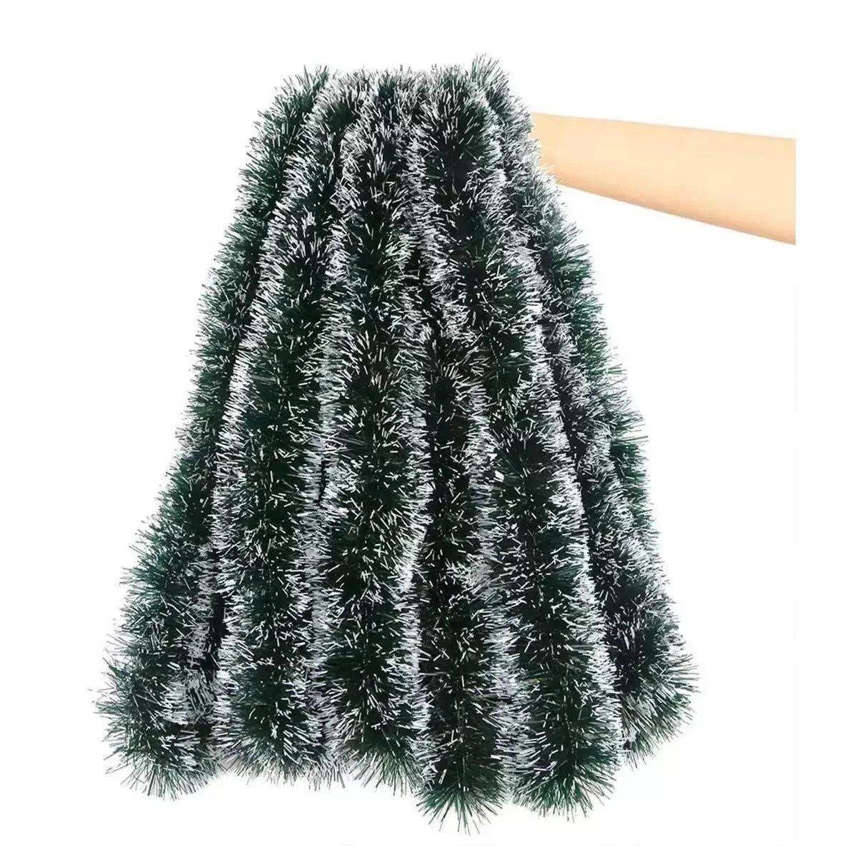 2-20MChristmas Tinsel Ribbons with Bow Green Cane Ribbon Garland Xmas Tree Hanging Pendent DIY Wreath Ornaments Party Home Decor