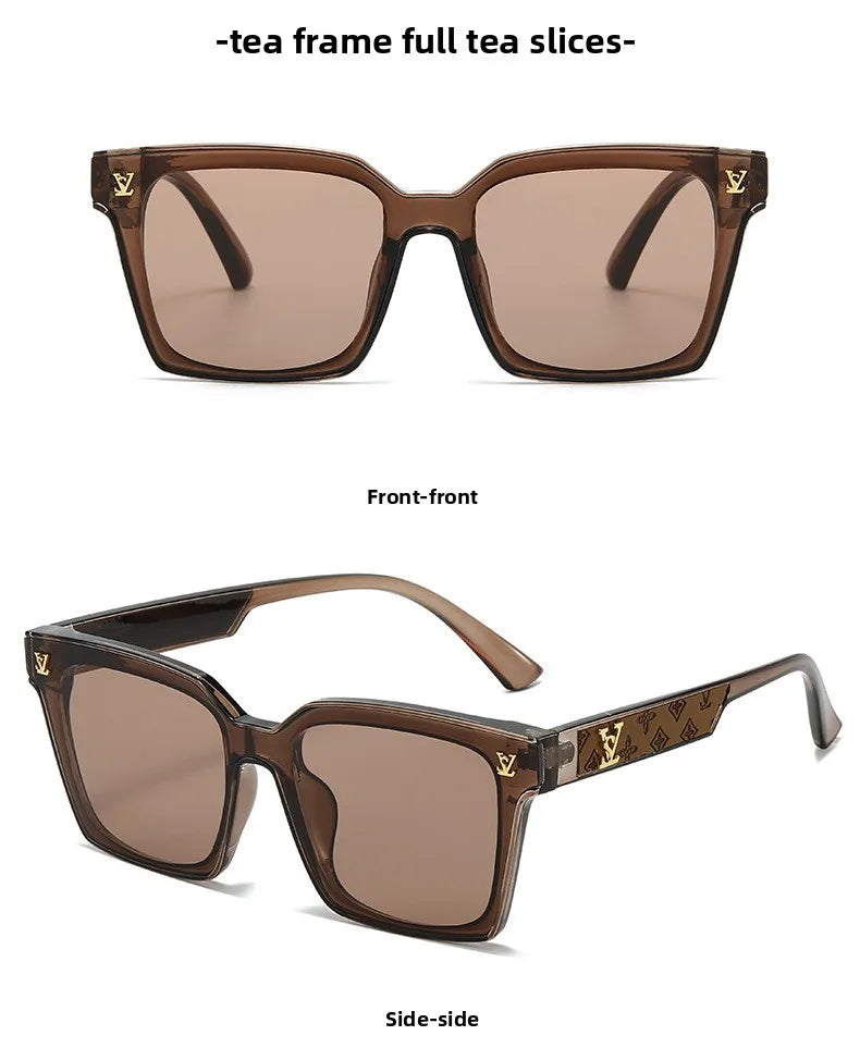2025 Square Sunglasses for Men & Women – Neutral Leather Design