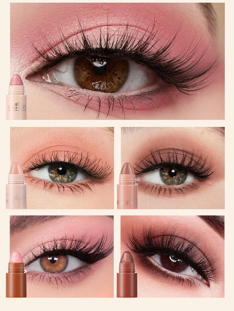 5 in 1 Eyeshadow Pencil Kit Velvet Matte Pigment Shimmer Highlight Makeup Combination Pink Brown Mini Eye Shadow Pen Cosmetics