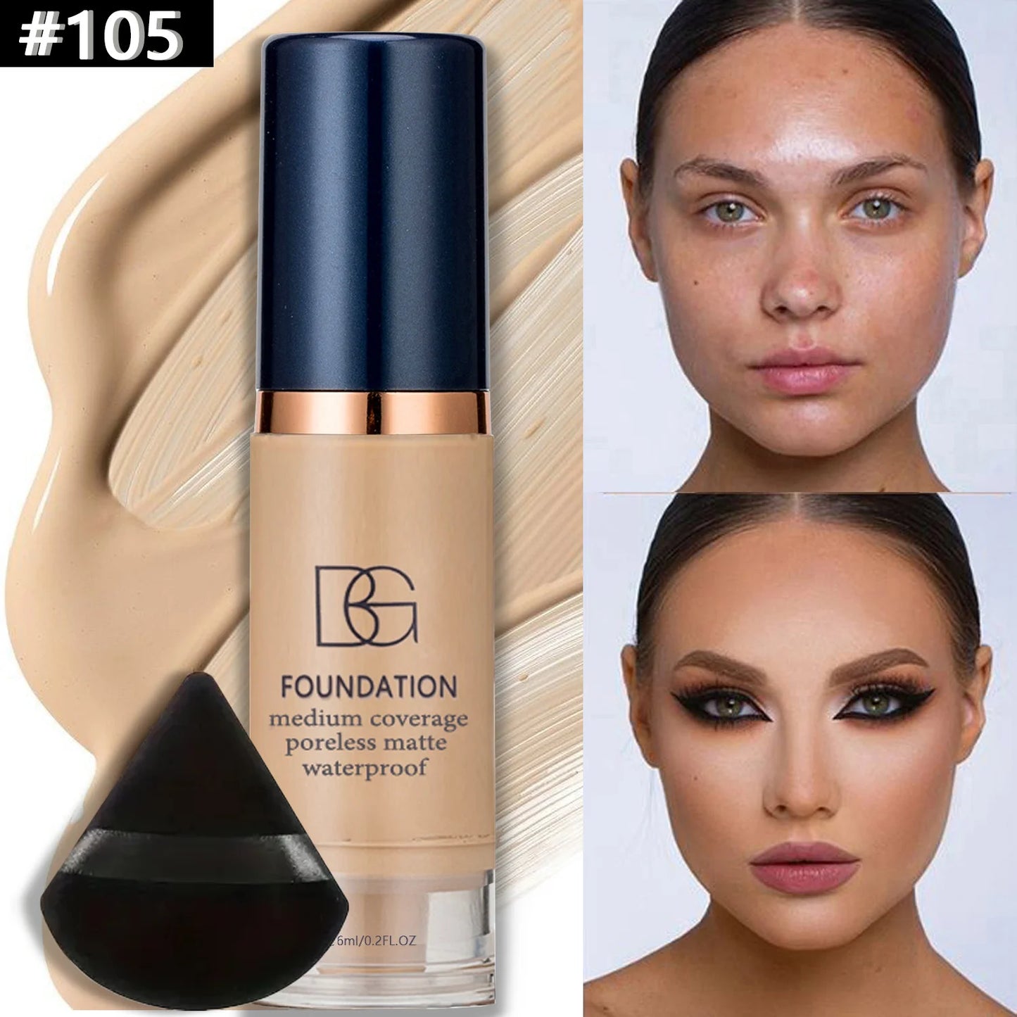 Full Coverage Waterproof Liquid Foundation Set