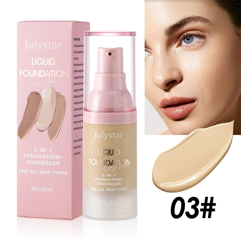 High Coverage Liquid Foundation Tint Oil Control Face Brighten Natural Concealer Waterproof BB Cream Makeup Korean Base Cosmetic