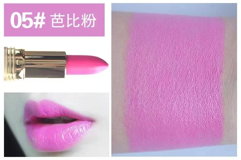 10 Colors Pink Lipstick Waterproof Matte 24 Hours Long Lasting Non-Stick Cup Red Rose Lip Tint Velvet Cosmetic Women Make Up