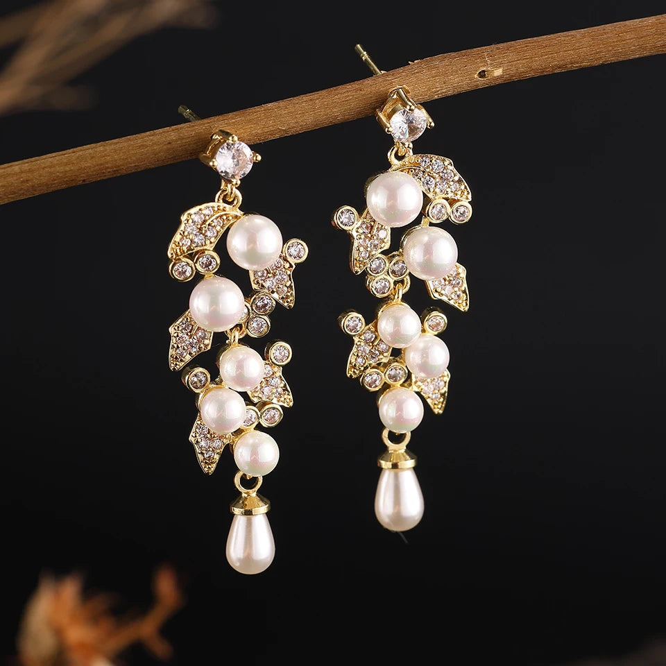 ZAKOL Clearance AAA Cubic Zirconia Wedding Bridal Dangle Earrings for Women Shiny Zircon Luxury Party Jewelry