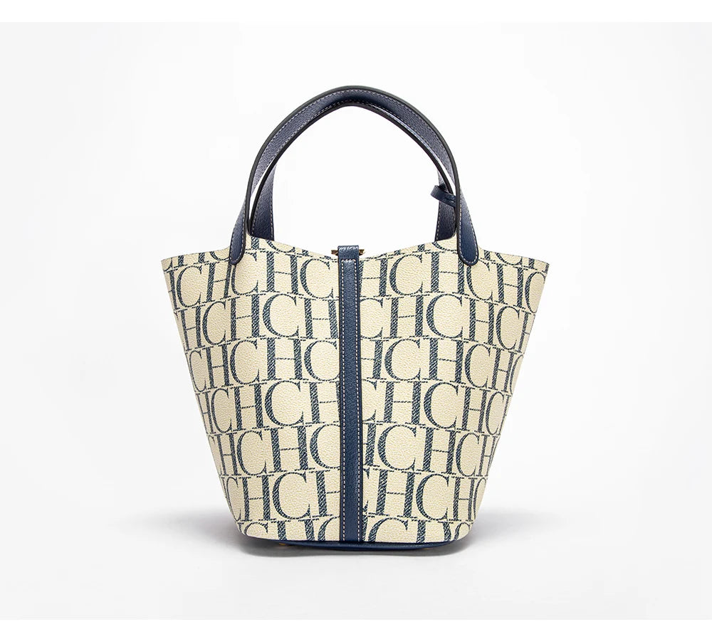 CH Large Capacity Commuter Travel Crossbody Bag Luxury Brand Women's Shoulder Bag PVC Jacquard Texture Fashion Women's Tote Bag