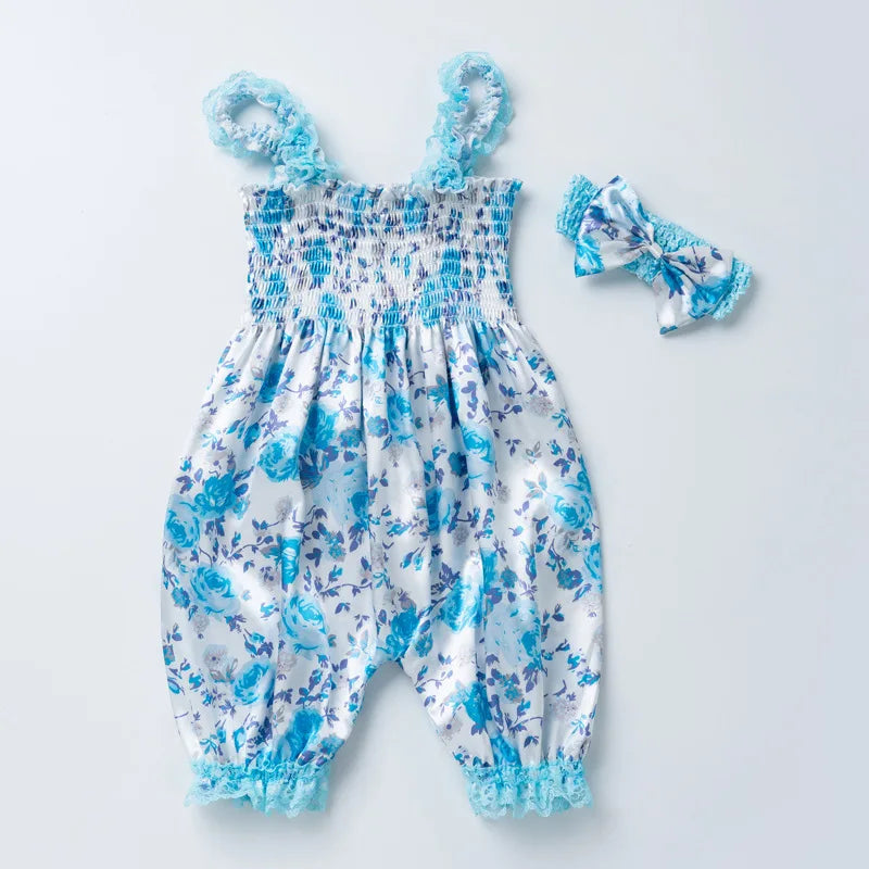 New Girls Summer Backless Romper Baby Lace-up Bloomer