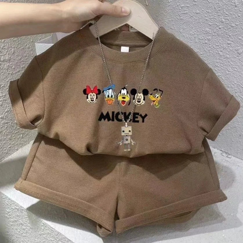 Summer Baby Girls Clothes Set Kid Fashion Disney Printed T-Shirts