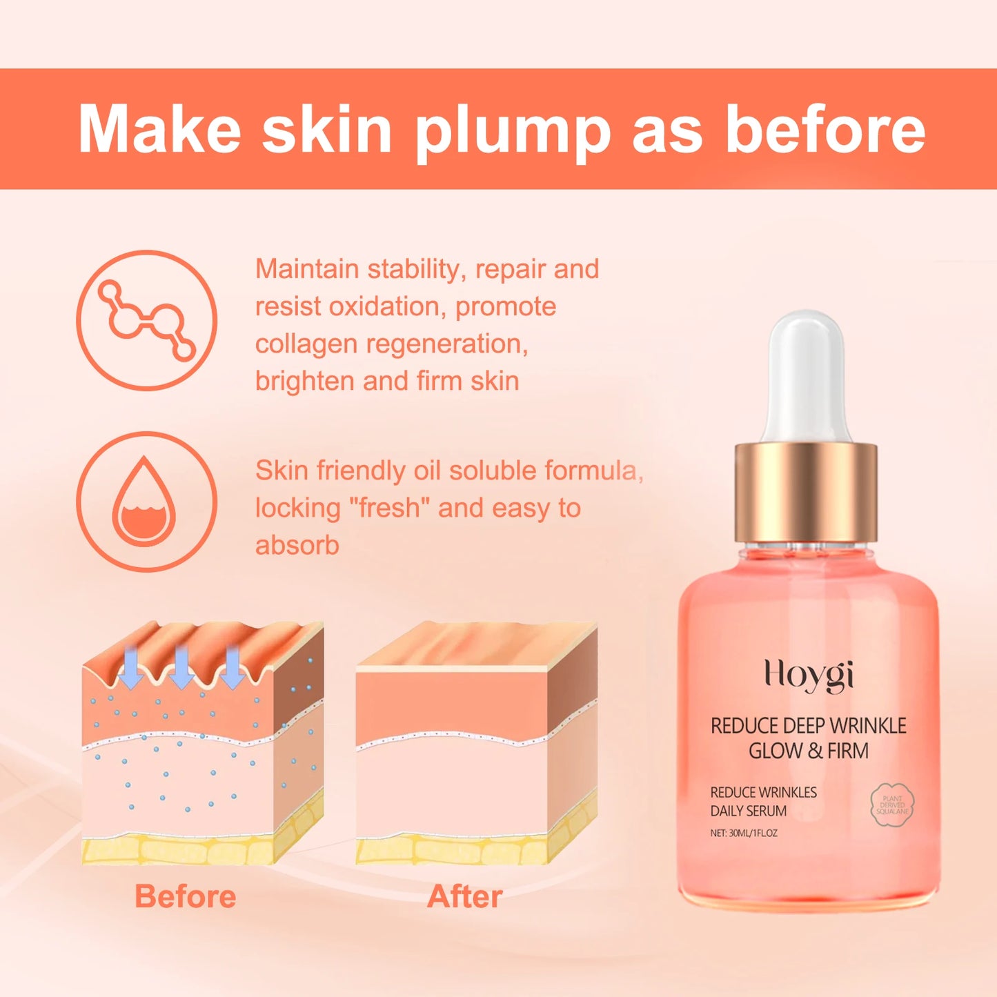 Rose Serum Moisturizing Shrink Pore Oil Control Anti Aging Hydration Rejuvenation Improve Dryness Brightening Nourishing Essence
