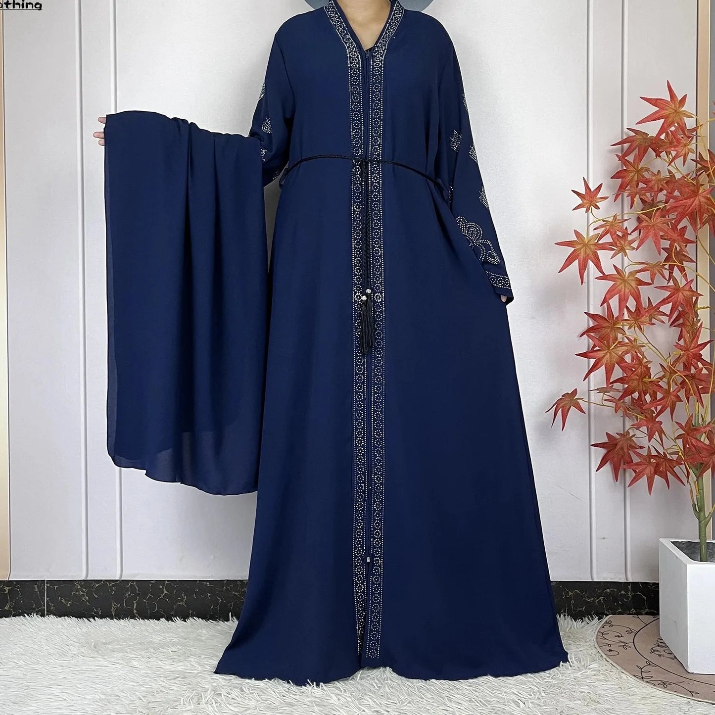 New arrival Style Women Elegant Dress Long Sleeves Open Abaya for spring season, Ramadan, Eid celebrations