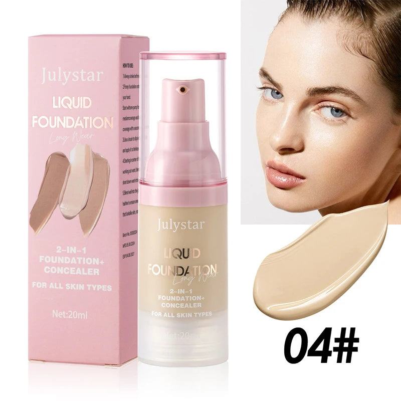 High Coverage Liquid Foundation Tint Oil Control Face Brighten Natural Concealer Waterproof BB Cream Makeup Korean Base Cosmetic