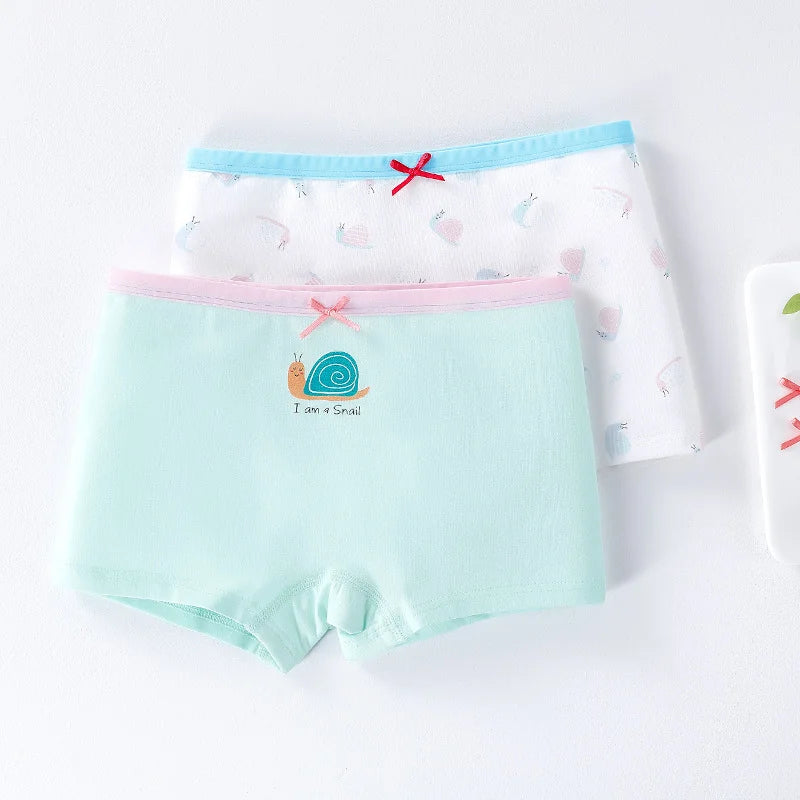 Girls Cotton Underwear Children Flat Corner Pants Antibacterial Children Clothing Four Corner Pants Small Medium Girls Baby
