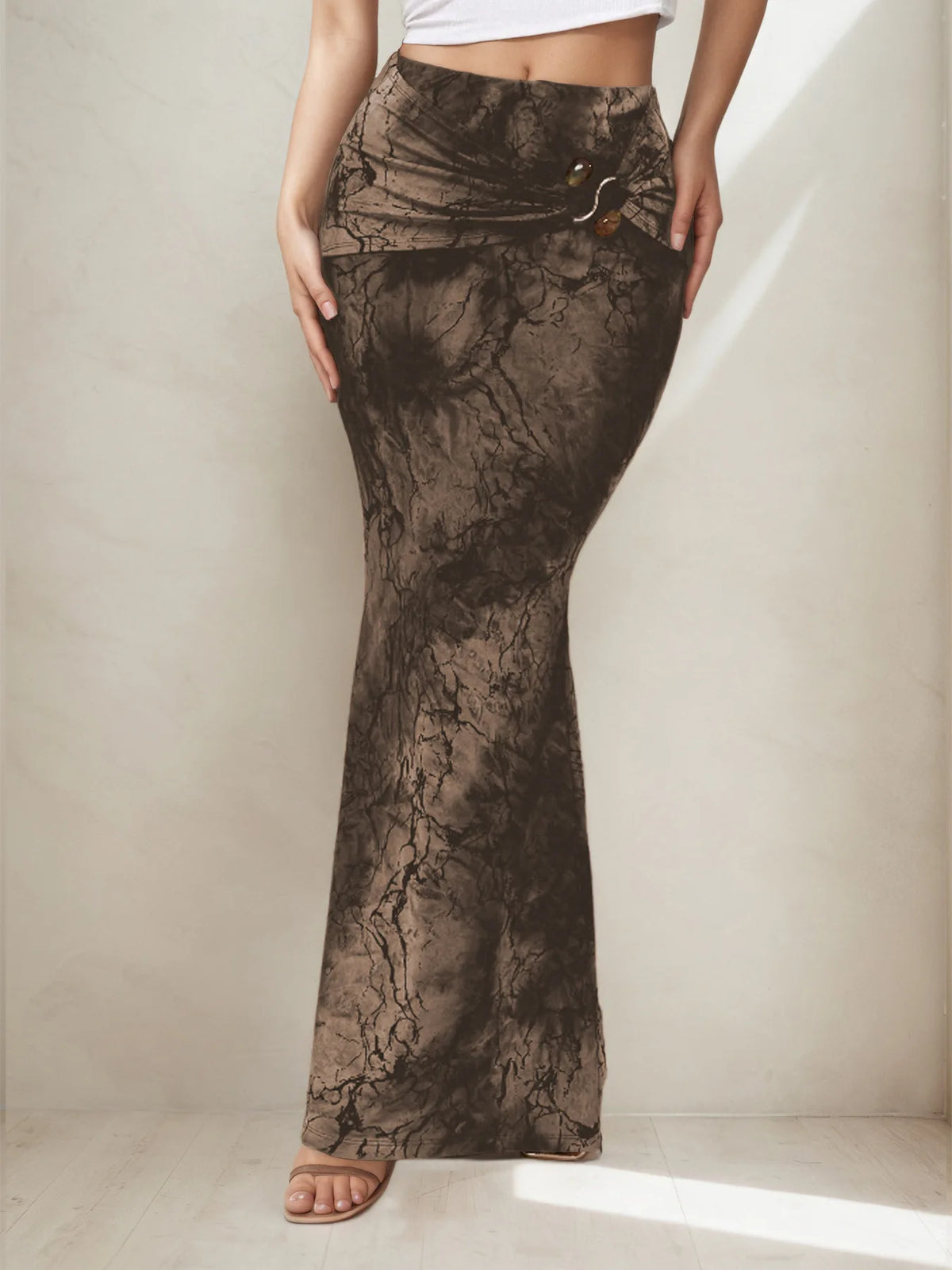BKLD Vintage Skirts 2026 Summer Vacation Outfits Fashion Printed New Y2k Clothes Women Slim Long Skirts Sexy Party Clubwear