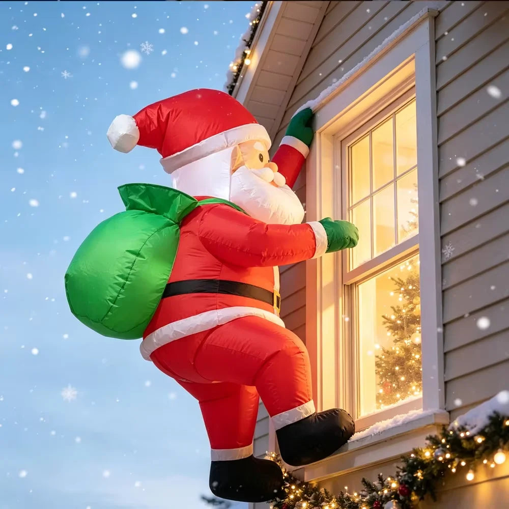 Cute Christmas Airblown Bear Statue, Inflatable Bear Gift Sack Ornament for Living Room, Xmas Party Indoor Display