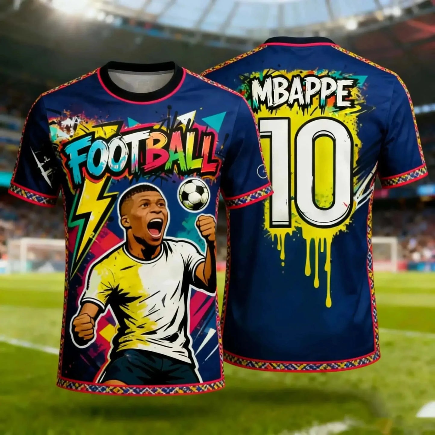 New Mbapp No 10 Summer Sports T Shirt 3D Gradient Print Family Style Adults Kids Fashion Soccer Jersey Unisex for Fitness