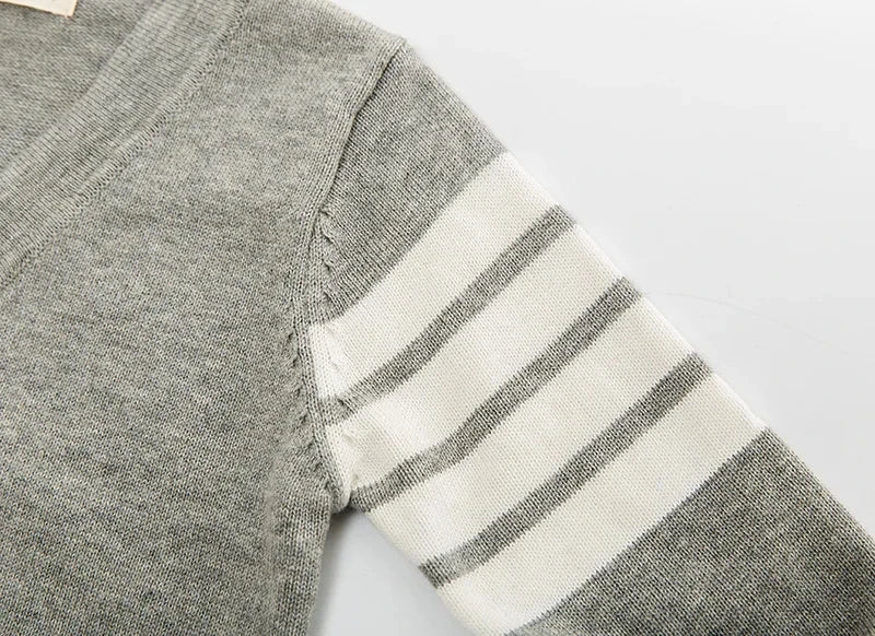 Children's Korean sweater boys Spring Autumn striped pure cotton cardigan 1-7Y