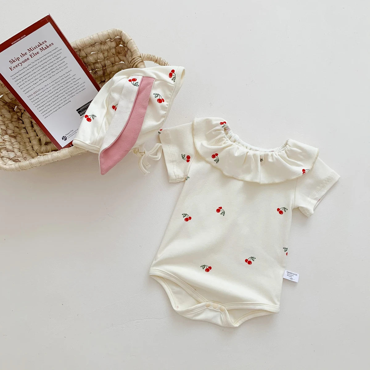 Summer Baby Romper for Girls Newborn Jumpsuit Cherry Cute 0-2 Years Old