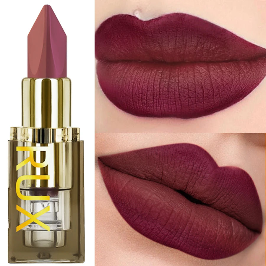 1PC Two-tone Velvet Nude Lipstick Sexy Rose Pink Pigments Waterproof Makeup Long-lasting Professional Cosmetics for women Lip G