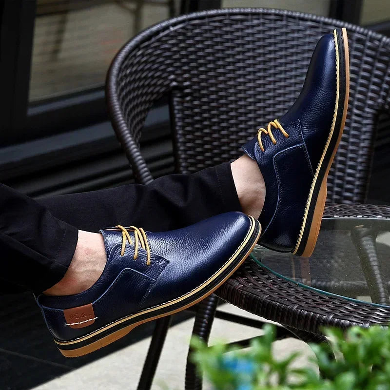 Men’s Genuine Leather Oxford Shoes – Casual Lace-Up Cow Leather (Zapatos Hombre)