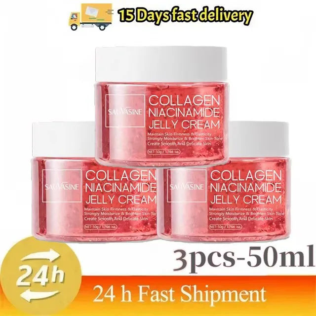 50g Collagen Niacinamide Jelly Cream Deep Moisturizing Pore Shrinking Brightening Niacinamide Gel Lifting Firming Face Skin Car